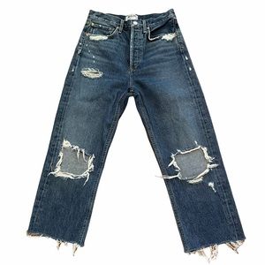 Agolde 90s 12 3/4" High Rise Loose Fit Jeans Frayed Hem